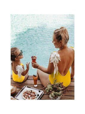 Backless Wide Strap Parent-Child Swimwear